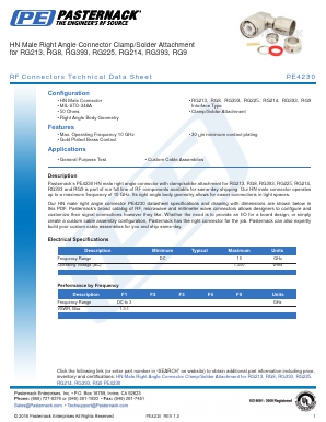 PE4230 Datasheet PDF Pasternack Enterprises, Inc.