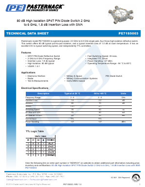 PE71S5003 Datasheet PDF Pasternack Enterprises, Inc.