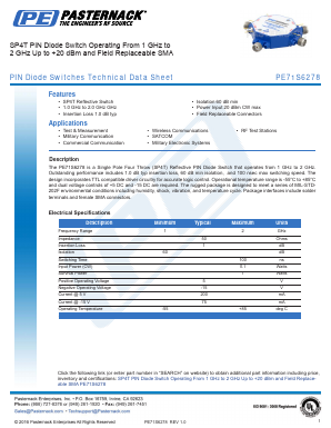 PE71S6278 Datasheet PDF Pasternack Enterprises, Inc.