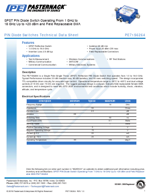 PE71S6264 Datasheet PDF Pasternack Enterprises, Inc.