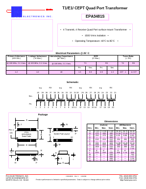 EPA3481S Datasheet PDF PCA ELECTRONICS INC.