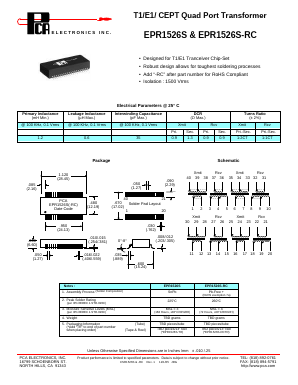 EPR1526S-RC Datasheet PDF PCA ELECTRONICS INC.