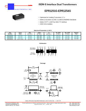 EPR1254G Datasheet PDF PCA ELECTRONICS INC.