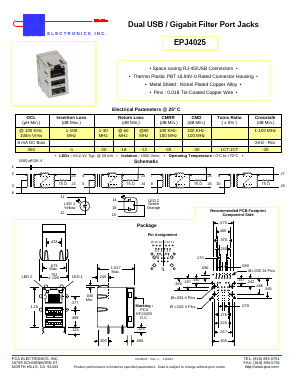EPJ4025 Datasheet PDF PCA ELECTRONICS INC.