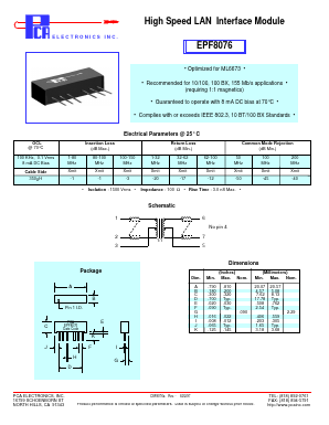 EPF8076 Datasheet PDF PCA ELECTRONICS INC.