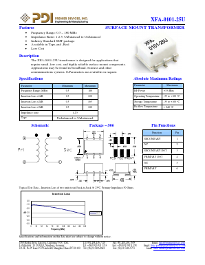 XFA-0101-25U Datasheet PDF PREMIER DEVICES, INC.