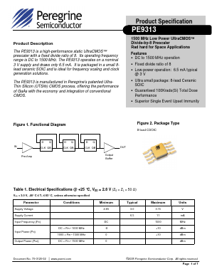 PE9313 Datasheet PDF Peregrine Semiconductor Corp.