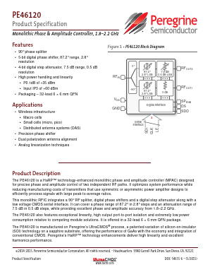 PE46120A-X Datasheet PDF Peregrine Semiconductor Corp.