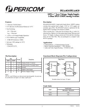 PI5A4629TX Datasheet PDF Pericom Semiconductor Corporation