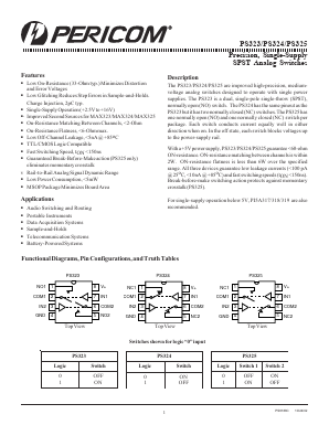 PS325EUAX Datasheet PDF Pericom Semiconductor Corporation