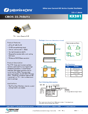 KX2013D4032.768000 Datasheet PDF Pericom Semiconductor Corporation