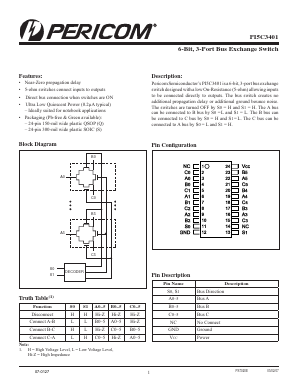 PI5C3401Q Datasheet PDF Pericom Semiconductor Corporation