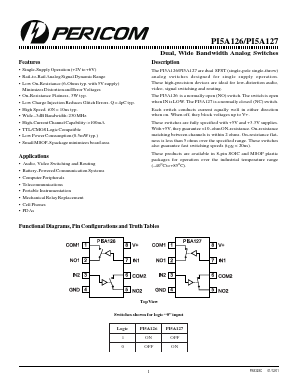 PI5A126 Datasheet PDF Pericom Semiconductor Corporation
