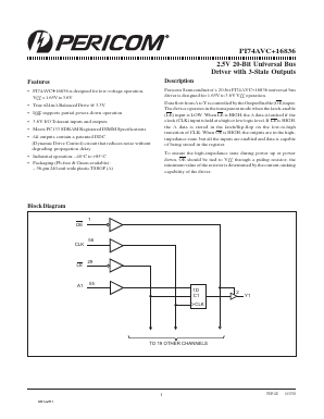 PI74AVC+16836AE Datasheet PDF Pericom Semiconductor Corporation
