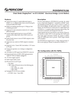 PI3VDP411LSAZBE Datasheet PDF Pericom Semiconductor Corporation