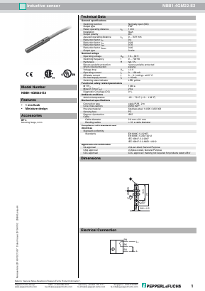 NBB1-4GM22-E2 Datasheet PDF Pepperl+Fuchs Inc.