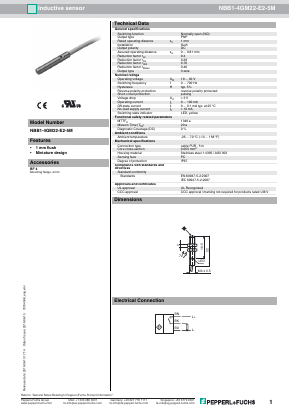 NBB1-4GM22-E2-5M Datasheet PDF Pepperl+Fuchs Inc.