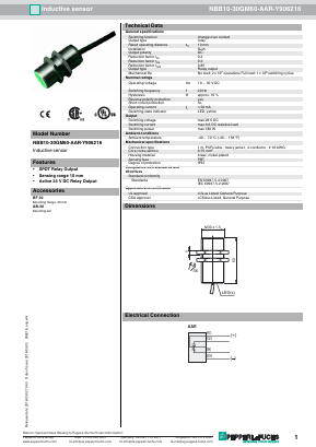 NBB10-30GM60-AAR-Y906216 Datasheet PDF Pepperl+Fuchs Inc.