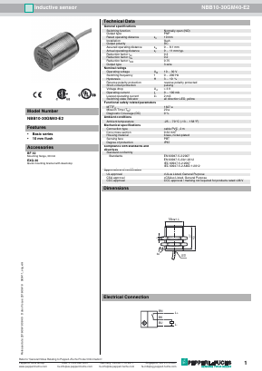 NBB10-30GM40-E2 Datasheet PDF Pepperl+Fuchs Inc.