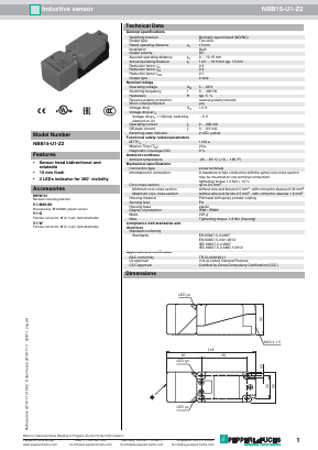 NBB15-U1-Z2 Datasheet PDF Pepperl+Fuchs Inc.