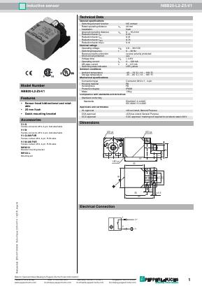 NBB20-L2-Z5-V1 Datasheet PDF Pepperl+Fuchs Inc.