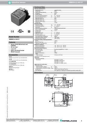 NBB20-L2-A0-V1 Datasheet PDF Pepperl+Fuchs Inc.