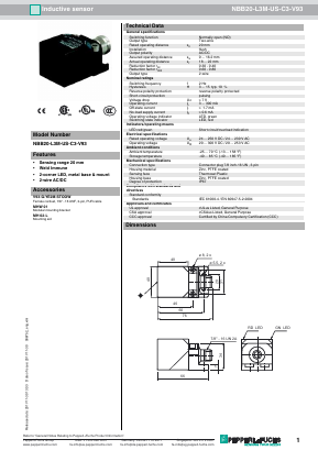 NBB20-L3M-US-C3-V93 Datasheet PDF Pepperl+Fuchs Inc.