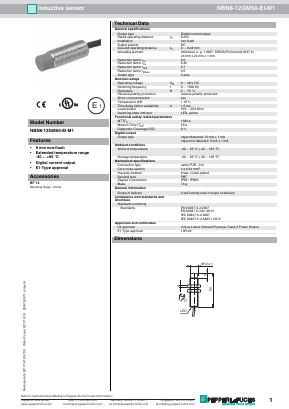 NBN8-12GM50-EI-M1 Datasheet PDF Pepperl+Fuchs Inc.