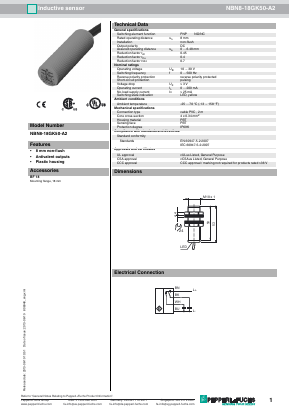 NBN8-18GK50-A2 Datasheet PDF Pepperl+Fuchs Inc.