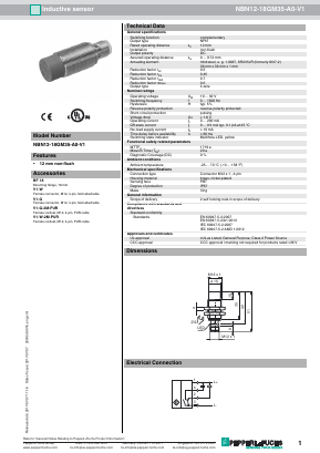 NBN12-18GM35-A0-V1 Datasheet PDF Pepperl+Fuchs Inc.