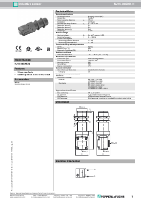 NJ15-30GKK-N Datasheet PDF Pepperl+Fuchs Inc.
