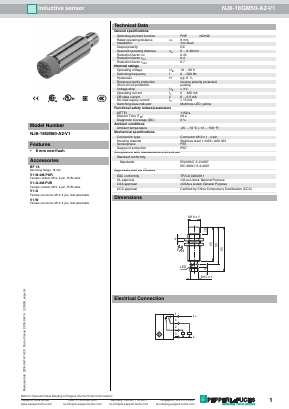 NJ8-18GM50-A2-V1 Datasheet PDF Pepperl+Fuchs Inc.