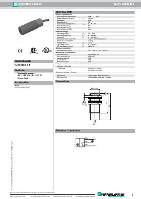 NJ10-30GK-E-T Datasheet PDF Pepperl+Fuchs Inc.