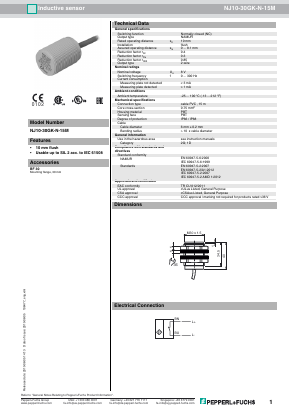 NJ10-30GK-N-15M Datasheet PDF Pepperl+Fuchs Inc.