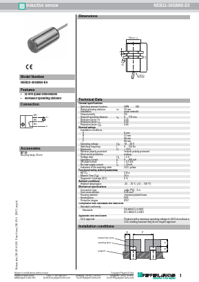 NEB22-30GM60-E0 Datasheet PDF Pepperl+Fuchs Inc.