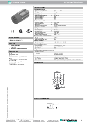 NCN25-30GM50-Z4-V1 Datasheet PDF Pepperl+Fuchs Inc.