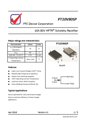 PT10V80SP Datasheet PDF PFC Device Inc.
