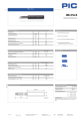 MS-216-3-1 Datasheet PDF PIC GmbH