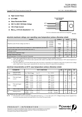 TIC256N Datasheet PDF Power Innovations Ltd