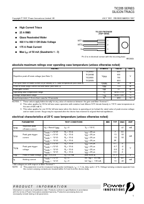 TIC266M Datasheet PDF Power Innovations Ltd