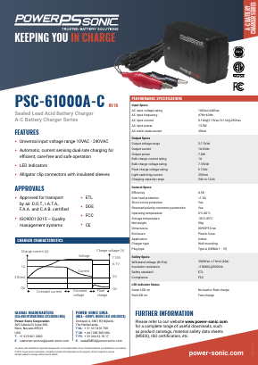 PSC-61000A-C Datasheet PDF Power Sonic Corporation