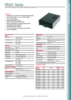 PB261 Datasheet PDF Powerbox