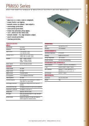 PM650-12 Datasheet PDF Powerbox