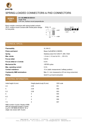 811-SS-008-30-006101 Datasheet PDF Precid-Dip Durtal SA