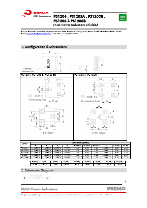 PS1205B-8R2 Datasheet PDF PREMO CORPORATION S.L