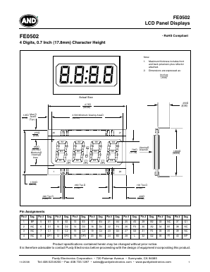FE0502 Datasheet PDF Purdy Electronics Corporation