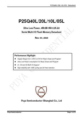 P25Q05LA-WXH-KT Datasheet PDF Puya Semiconductor Co., Ltd.