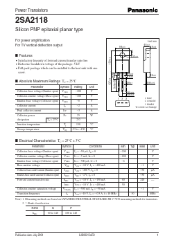 A2118 Datasheet PDF Panasonic Corporation