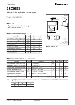 2SC5863 Datasheet PDF Panasonic Corporation