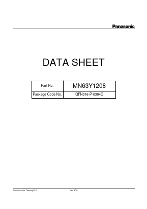 MN63Y1208 Datasheet PDF Panasonic Corporation